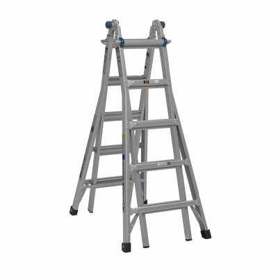 Werner 22 Ft. Aluminum Multi-Position Telescoping Ladder with 375 Lb. Load Capacity, Type IAA Ladder Rating