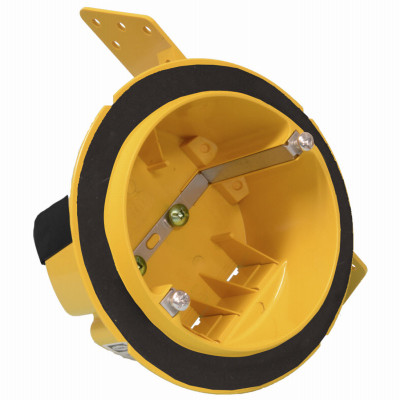 Vapor Barrier Ceiling Electrical Box, Noryl Plastic, 4 In. Round