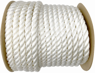 Nylon Rope, White, 1 In. x 65 Ft.