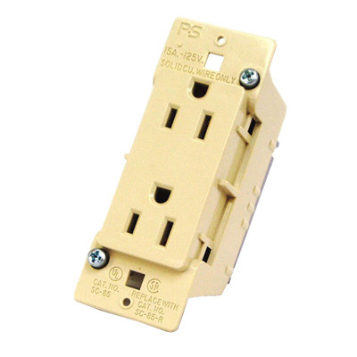RV Duplex Receptacle, 15-Amp, Ivory