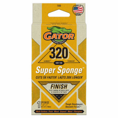 EZ123 Jumbo Sanding Sponge, 320-Grit, Large 3 x 5 x 1-In.