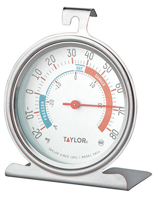 Refrigerator/Freezer Thermometer, Dial, Round, 3-In.