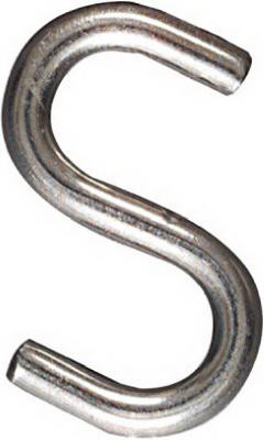 Open S Hook, Stainless Steel, 2 In.
