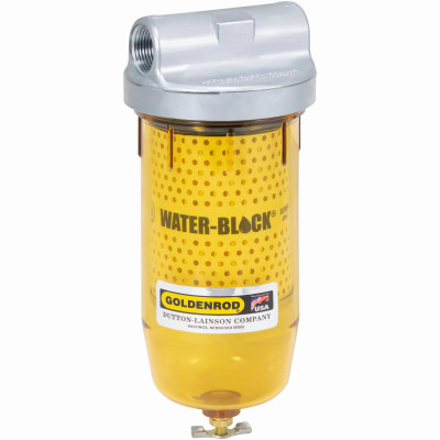 Goldenrod Water Block Fuel Filter, 3/4-In. NPT Top Cap