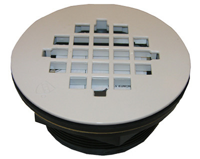 Shower Drain, Fiberglass, Plastic Body, 2 In.