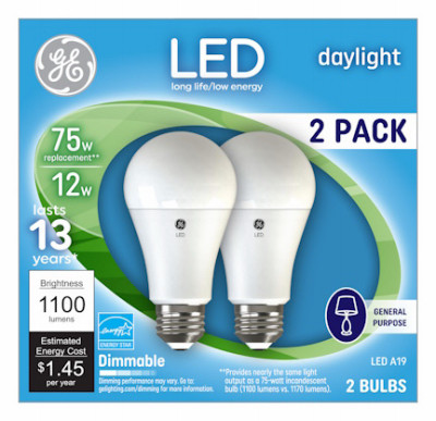 LED Light Bulbs, Frosted Daylight, 12 Watt, 1100 Lumens, 2-Pk.