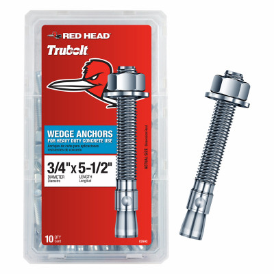 3/4" x 5-1/2" Wedge Anchor 10-Ct.