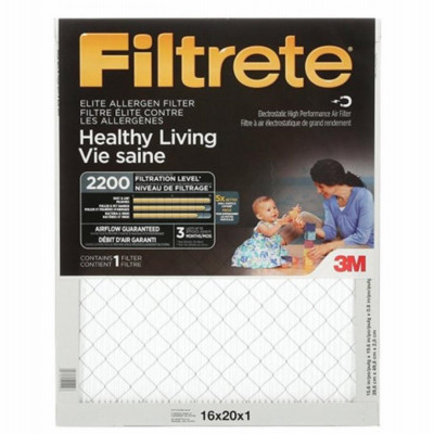 16x20 x 1 In. Elite Allergen Reduction Pleated Furnace Air Filter, MPR 2200, 3 Months (4 pieces)