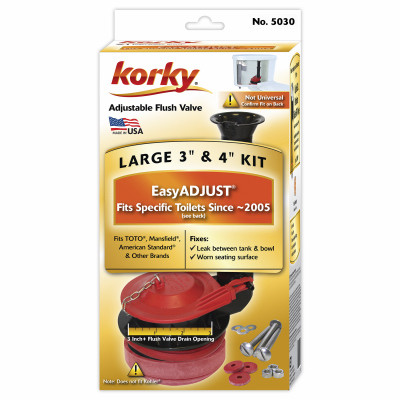 Adjustable-Height Flush Valve Kit, Large, 3-In.