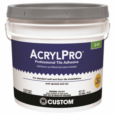 Ceramic Tile Adhesive, White, 3.5 Gallons