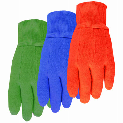 Kids Cotton Jersey Gloves, Knit Cuff, Assorted
