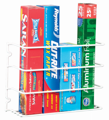 Cabinet Wrap Rack, White Steel, 8 x 12 In.