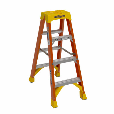 Werner 4 Ft. Fiberglass Twin Step Step Ladder with 300 Lb. Load Capacity Type IA Ladder Rating