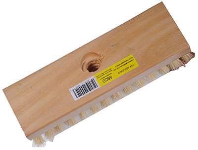7-3/4 In. Acid Scrub Brush, Threaded Hole, Wood Block, 1 In. Tampico Bristles