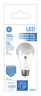 LED Light Bulb, A19, Garage, Frosted Daylight, 1490 Lumens, 14 Watt