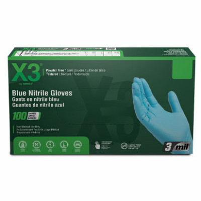 Industrial Nitrile Gloves, Light Duty, Blue, M, 100-Ct.
