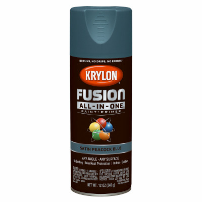 Fusion All-In-One Spray Paint + Primer, Satin Peacock Blue, 12-oz.