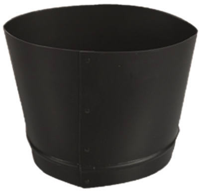 Black Stove Pipe Oval-To-Round Adapter, 24 Gauge, 8 In.