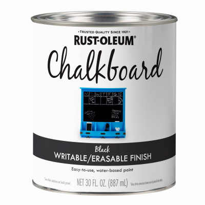 Specialty Chalkboard Brush On Latex Paint, Black, Qt.