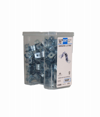 EMT Strap, Snap On, 2-Hole, 1/2-In., 100-Pk.