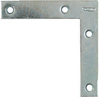 4-Pk., 4 In. Zinc Flat Corner Iron