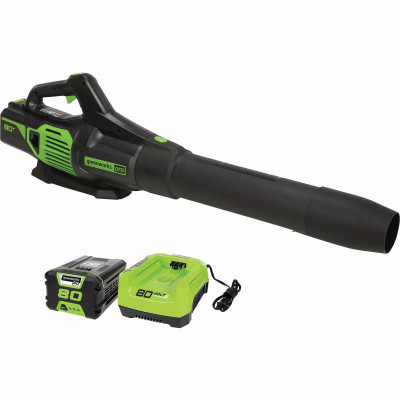 Cordless 80-Volt Axial Leaf Blower, 145-MPH/580 CFM, 2.0Ah, Battery & Charger