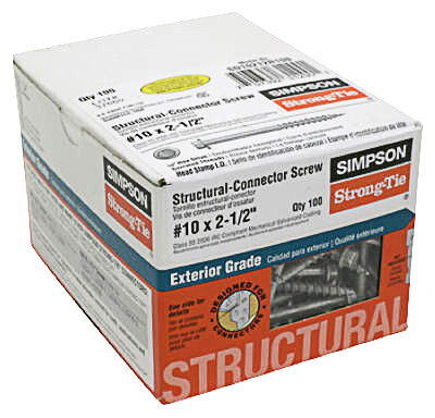 Connector Screw, #10 x 2-1/2 In.