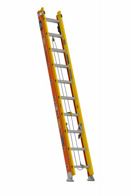 Werner GlideSafe 20 Ft. Fiberglass Tri-Rung Extension Ladder with 300 Lb. Load Capacity Type IA Duty Rating