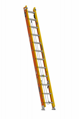 Werner GlideSafe 24 Ft. Fiberglass Tri-Rung Extension Ladder with 300 Lb. Load Capacity Type IA Duty Rating