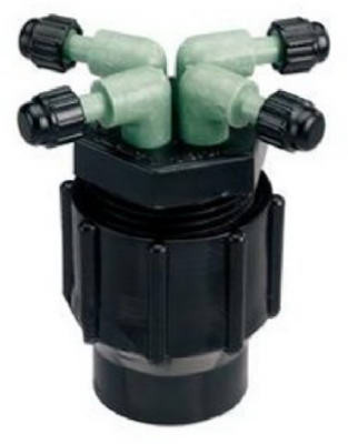 Drip Watering Manifold, 4-Port, Full-Flow