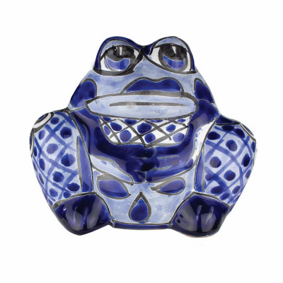 7" BLU/WHT Frog Planter (4 pieces)