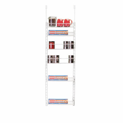 6-Shelf Over-The-Door Organizer, White Steel, 54.5 x 17.5 x 5 In.