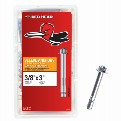 3/8" x 3" Hex Sleeve Anchor 50-Ct.
