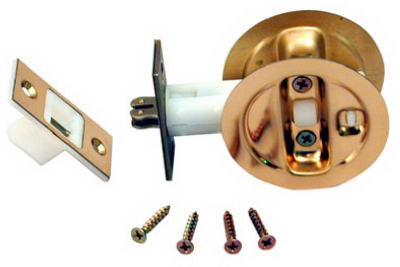 Pocket Door Privacy Lock, Bright Brass