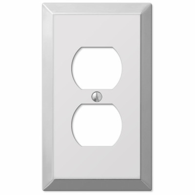 Century Wall Plate, Polished Chrome, Steel, 1 Duplex
