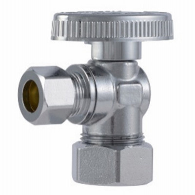 Brass Ball Angle Valve, Quarter Turn, 1/2 x 3/8 In.