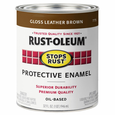 Stops Rust Qt. Gloss Leather Brown Enamel