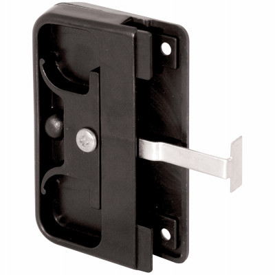 Screen Door Latch and Pull, Mortise Style, Black Plastic