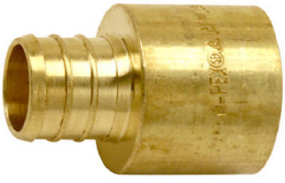 Barbed PEX Pipe Sweat Adapter, 3/4 In. Brass Barb Insert x 3/4 In. FPT