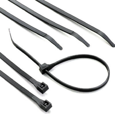 UV-resistant Cable Tie, Nylon, Black, 14-In., 8-Pk.