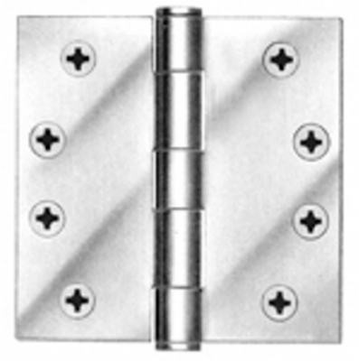 Door Hinges, Satin Chrome, 4.5 x 4.5 In. 3-Pk.