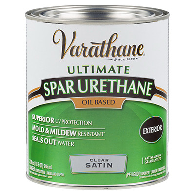 Exterior Spar Urethane Finish, Oil-Base, Clear Satin, 1-Qt.