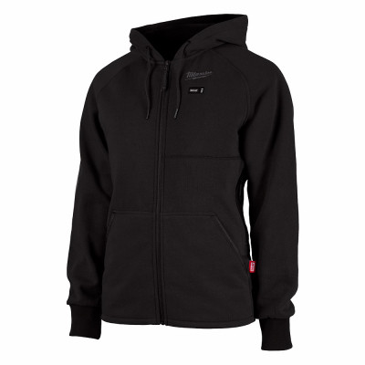 M12 Women's Heated Hooded Sweatshirt, Cotton/Poly, With Battery & Charger, Black, L