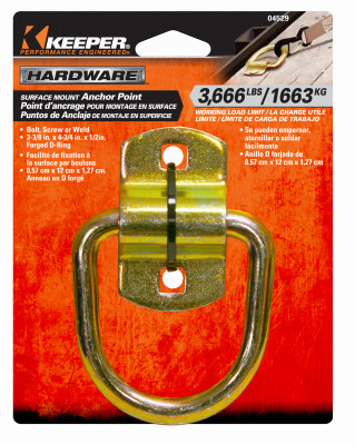D-Ring With Bracket, 3-3/8 In.