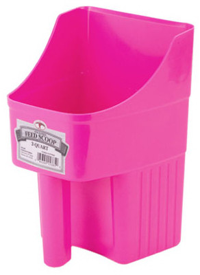 Feed Scoop, Enclosed, Hot Pink Plastic, 3 Qt.