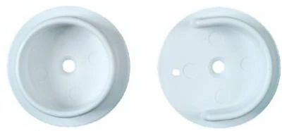 Closet Rod Pole Socket Set, White, Plastic, 1-3/8 In., Pr. (8 pieces)