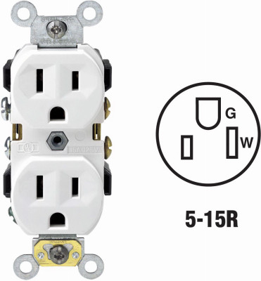 WHT DUPLEX OUTLET