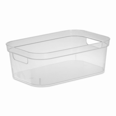 Small Storage Bin, Clear, 12-1/4 x 8 x 4-1/4 In.