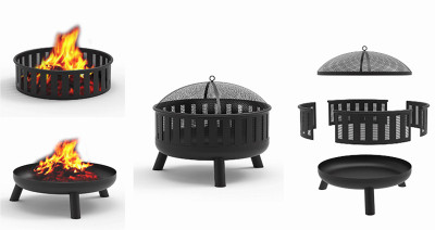 3-In-1 Fire Pit, Wood Burning, 28 In.