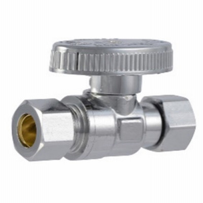 Brass Ball Straight Valve, Quarter Turn, 3/8 x 3/8 In.